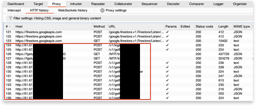 HTTP History